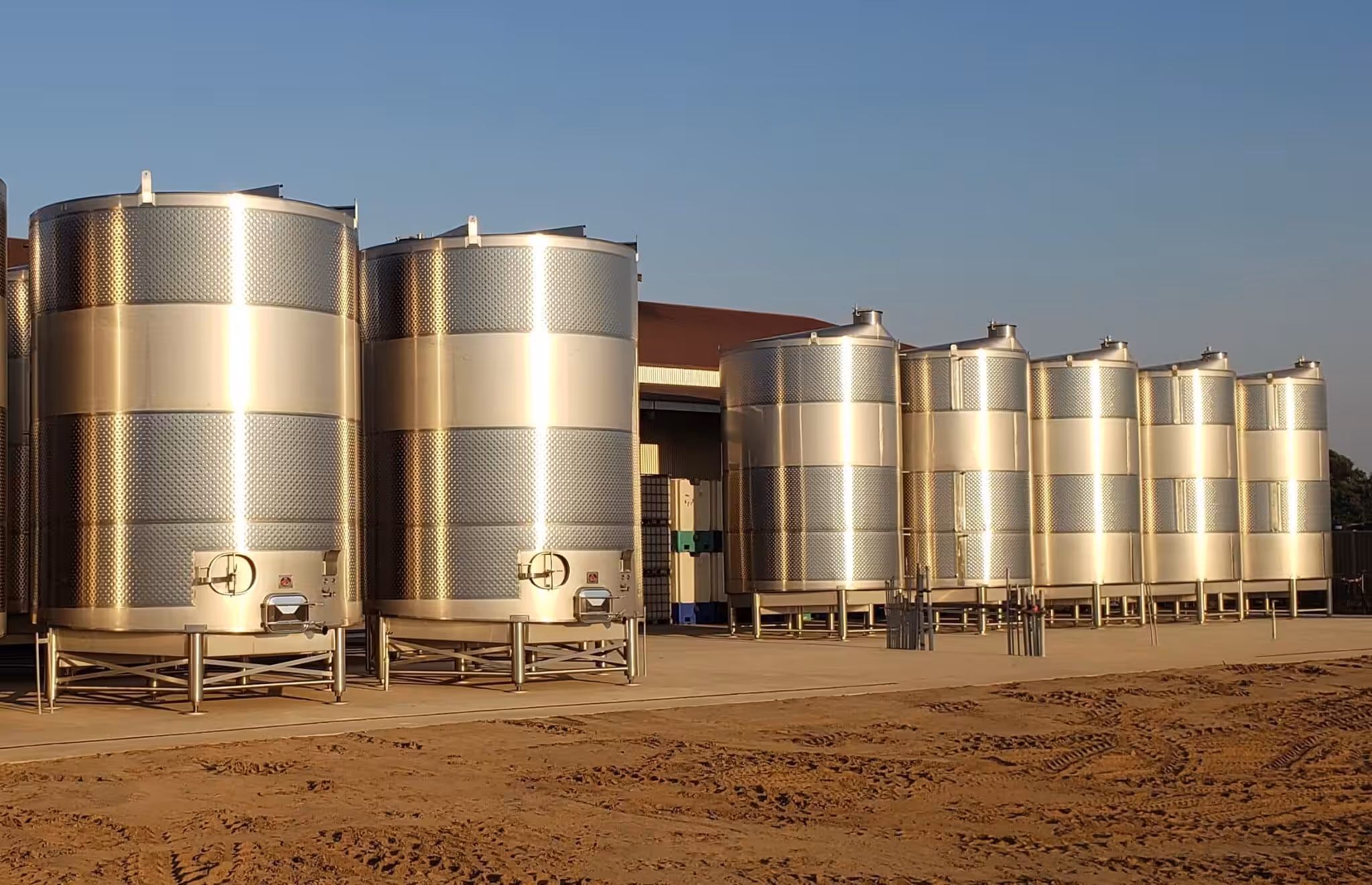 Stainless steel beverage storage tanks