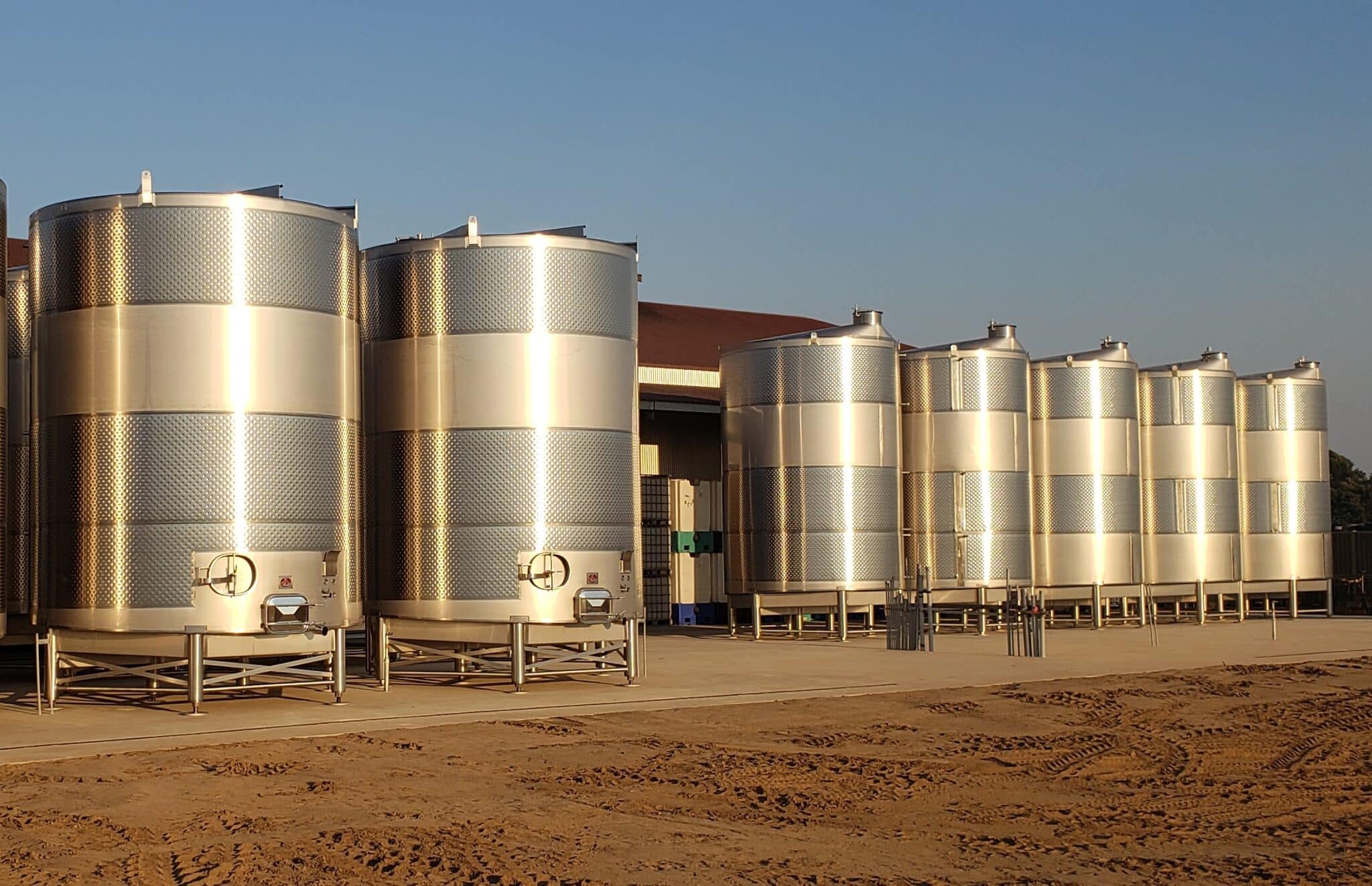 Stainless steel beverage storage tanks