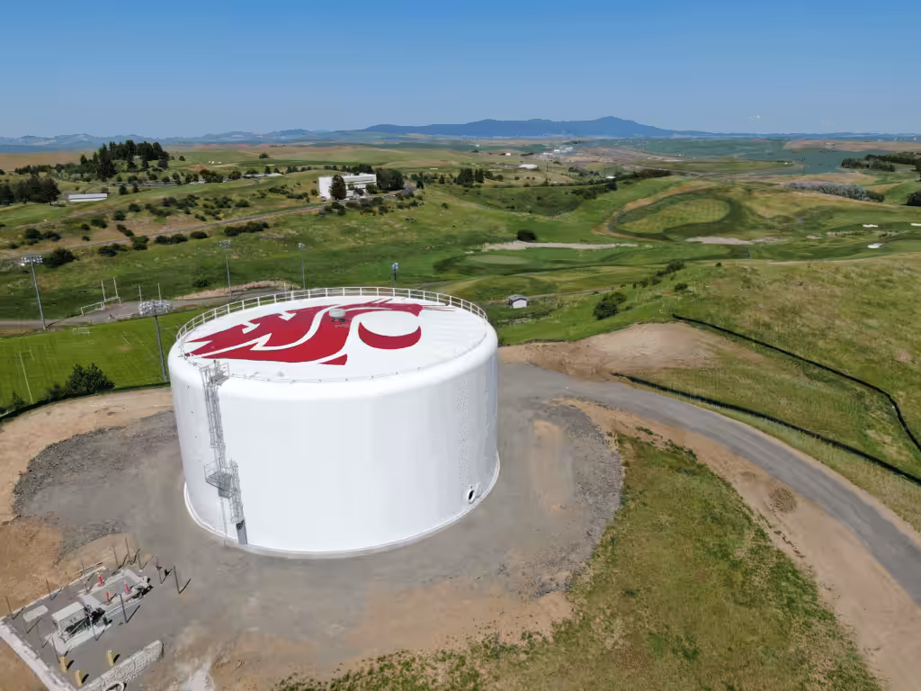 Water storage tank at Washington State University