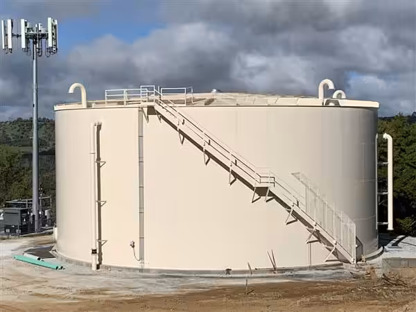 952,879-gallon welded steel tank replacement in California — Jamestown Reservoir Replacement Project