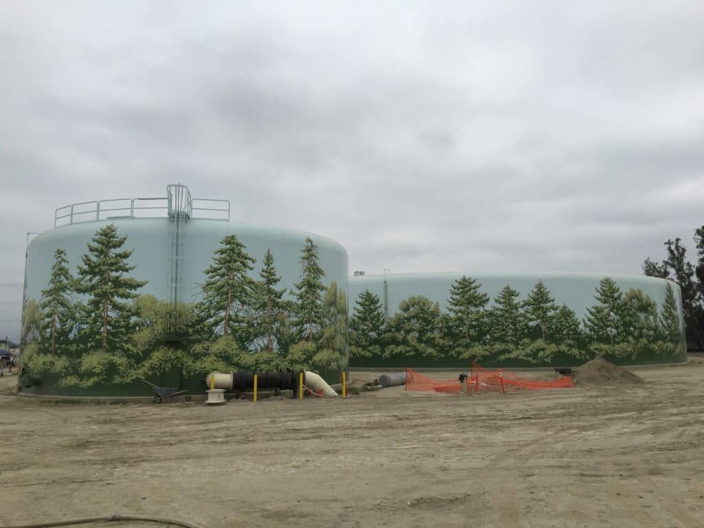 410,234-gallon welded steel water storage tank in California — Eastside Water Treatment Facility