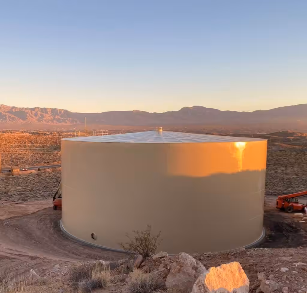 Northwest water storage tank in Mesquite, Nevada