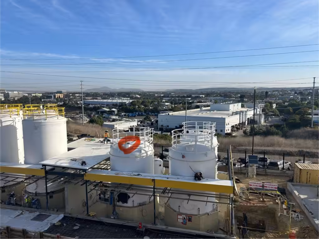 Welded steel water storage tank in San Diego — North County Pure Water Facility