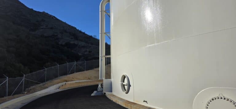 Water tank rehabilitation project in California