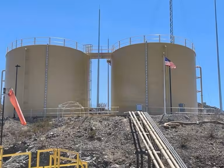 Welded steel water storage tank in Needles — Topock Raw Water Tanks