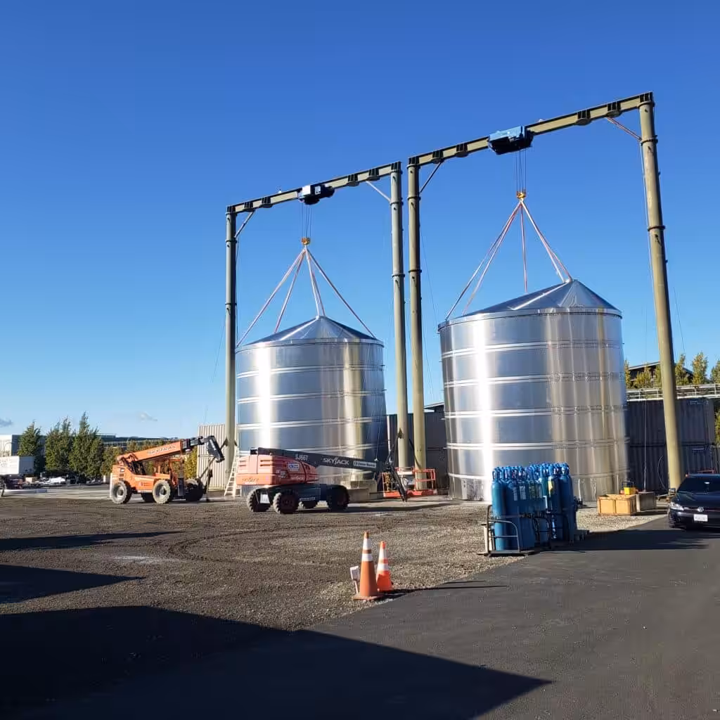 Custom stainless steel wine tank in California — Winery Expansion