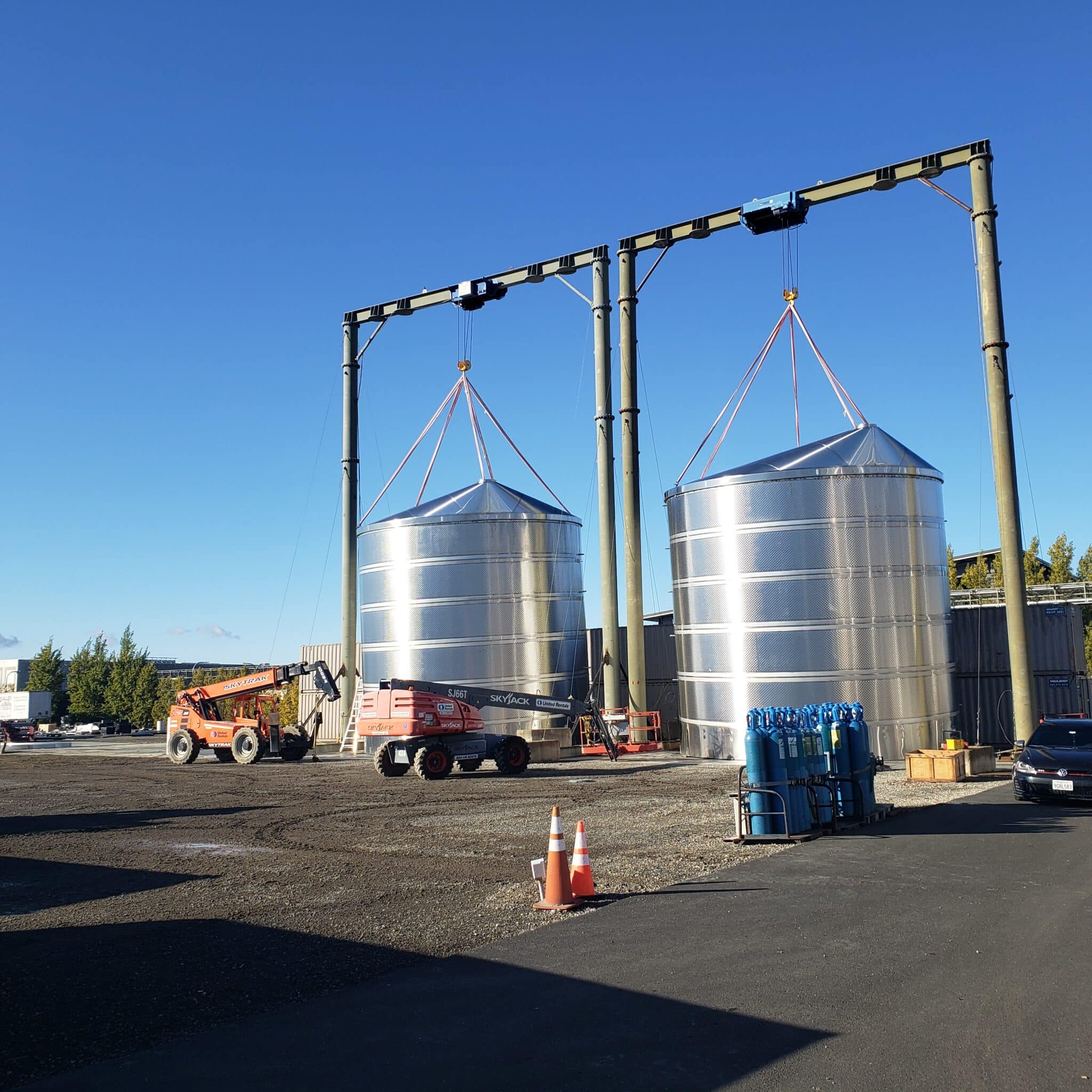 Custom stainless steel wine tank in California — Winery Expansion