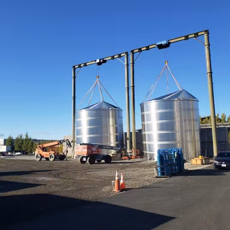 Custom stainless steel wine tank in California — Winery Expansion